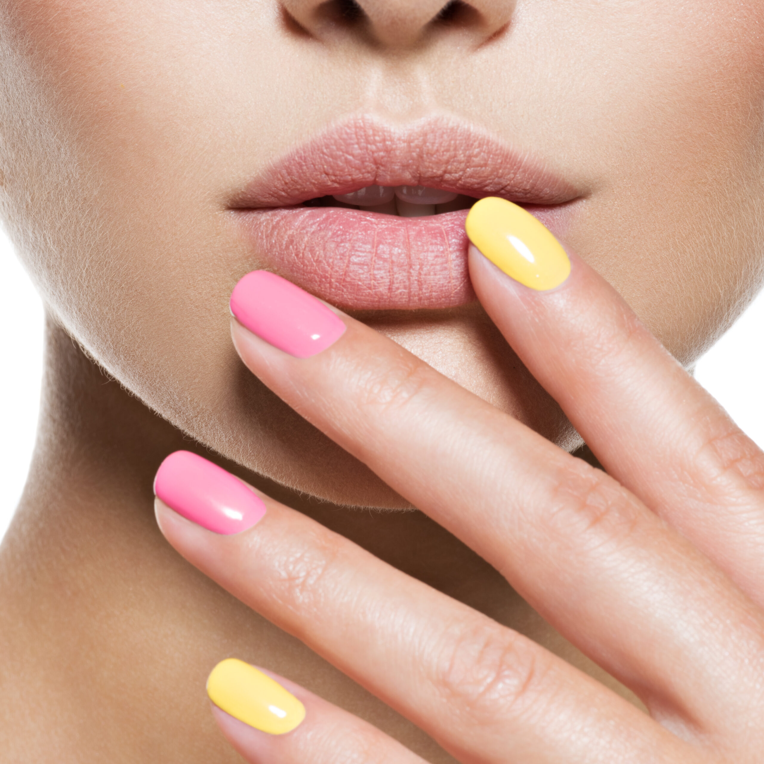 fashion woman with beautiful multicolored nails fashion woman with beautiful multicolored nails